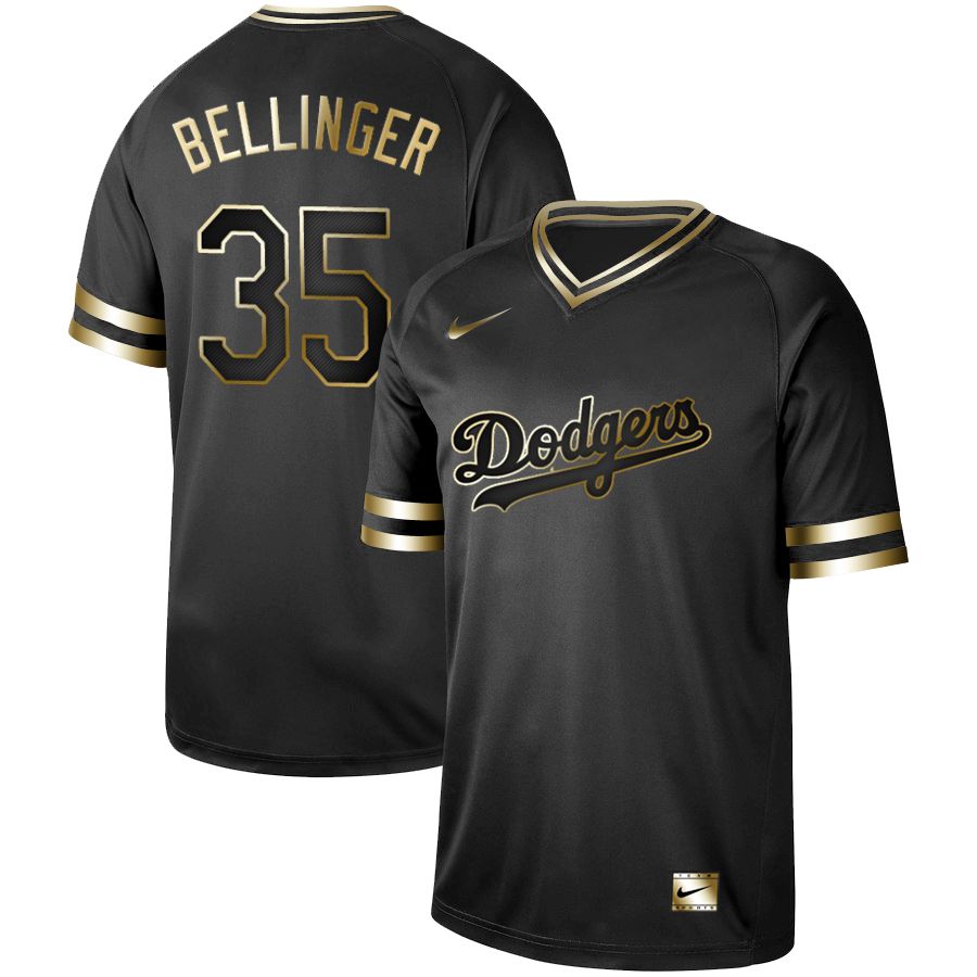 Men Los Angeles Dodgers #35 Bellinger Nike Black Gold MLB Jerseys->los angeles dodgers->MLB Jersey
